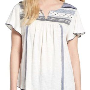 Caslon Embroidered Knit Top